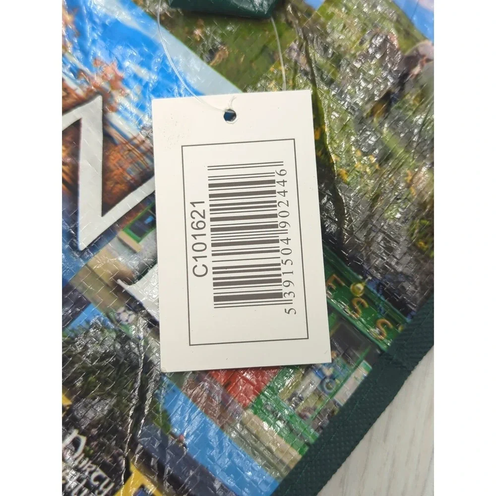 Ireland zippered top plastic coated Shopping Bag Green Carrolls Irish Gifts